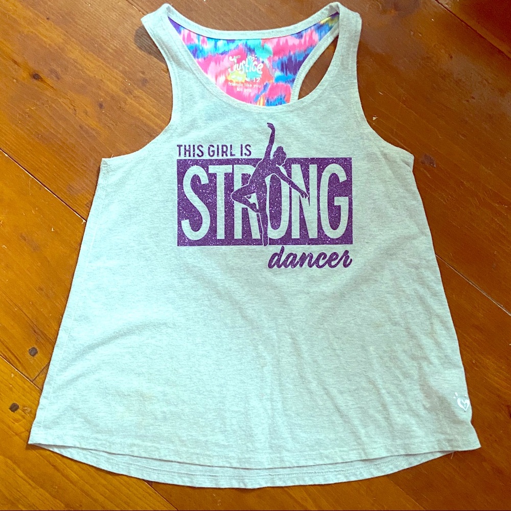 Girls glitter dance tank top